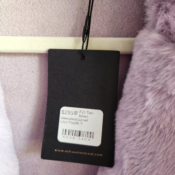 *NWT* Uchuu Reversible Faux Fur Purple/Lilac Long Vest - One Size - Picture 13 of 16